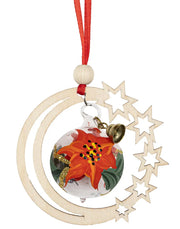 Baumbehang Sternenmond mit handbemalter Kugel Weihnachtsstern