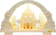 LED Midi Schwibbogen "Dresdener Frauenkirche" – Frontal beleuchtet