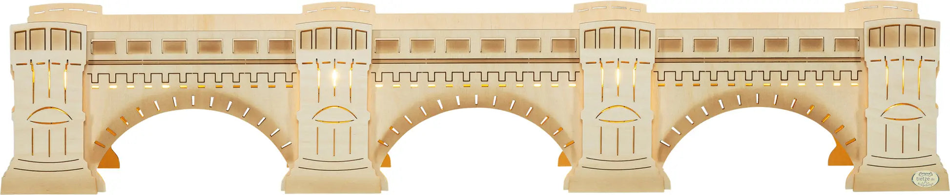 LED Panorama Schwibbogenerhöhung "Augustusbrücke" – Frontal beleuchtet