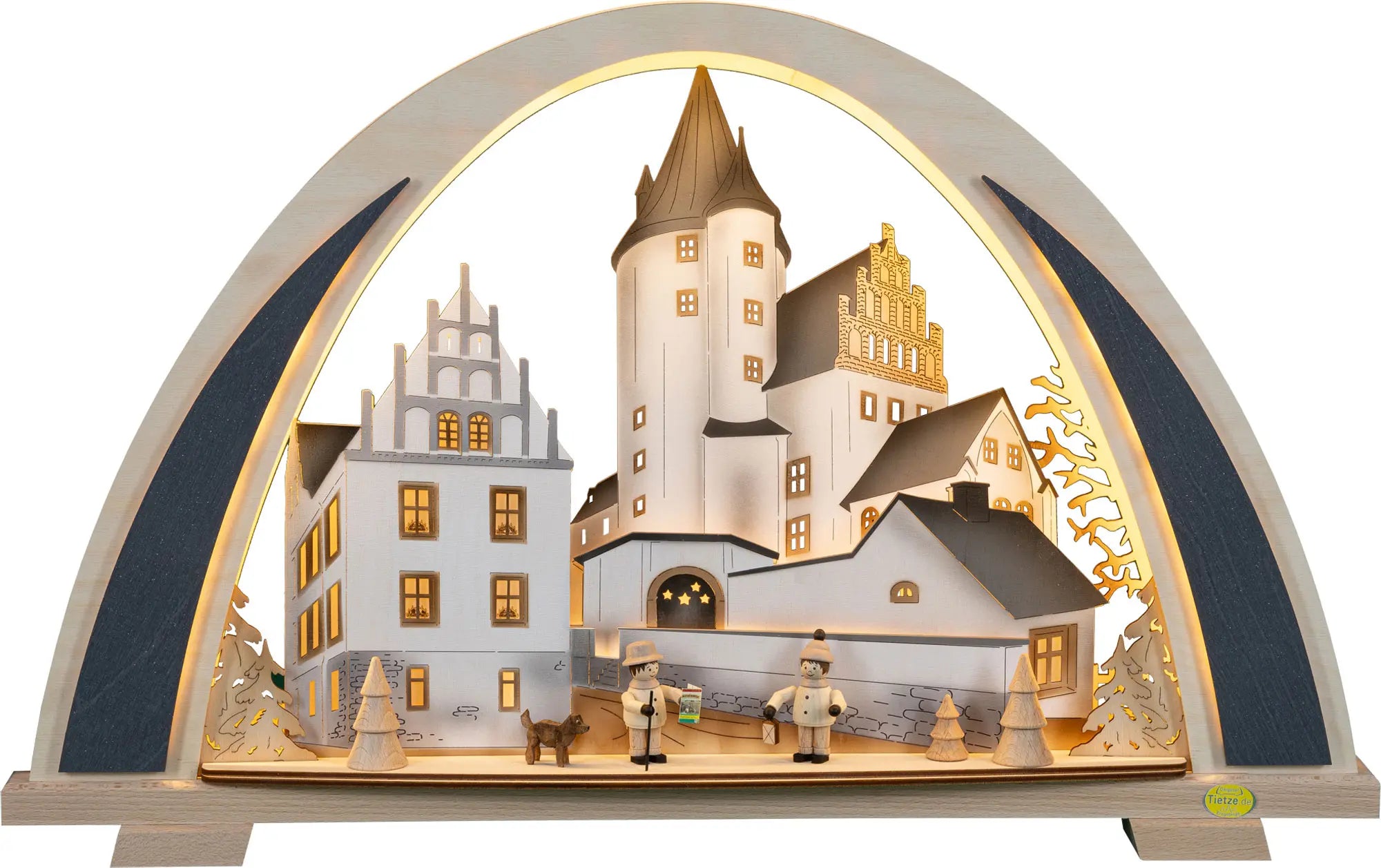 LED Schwibbogen NEW LINE "Schlossweihnacht" – Frontal beleuchtet