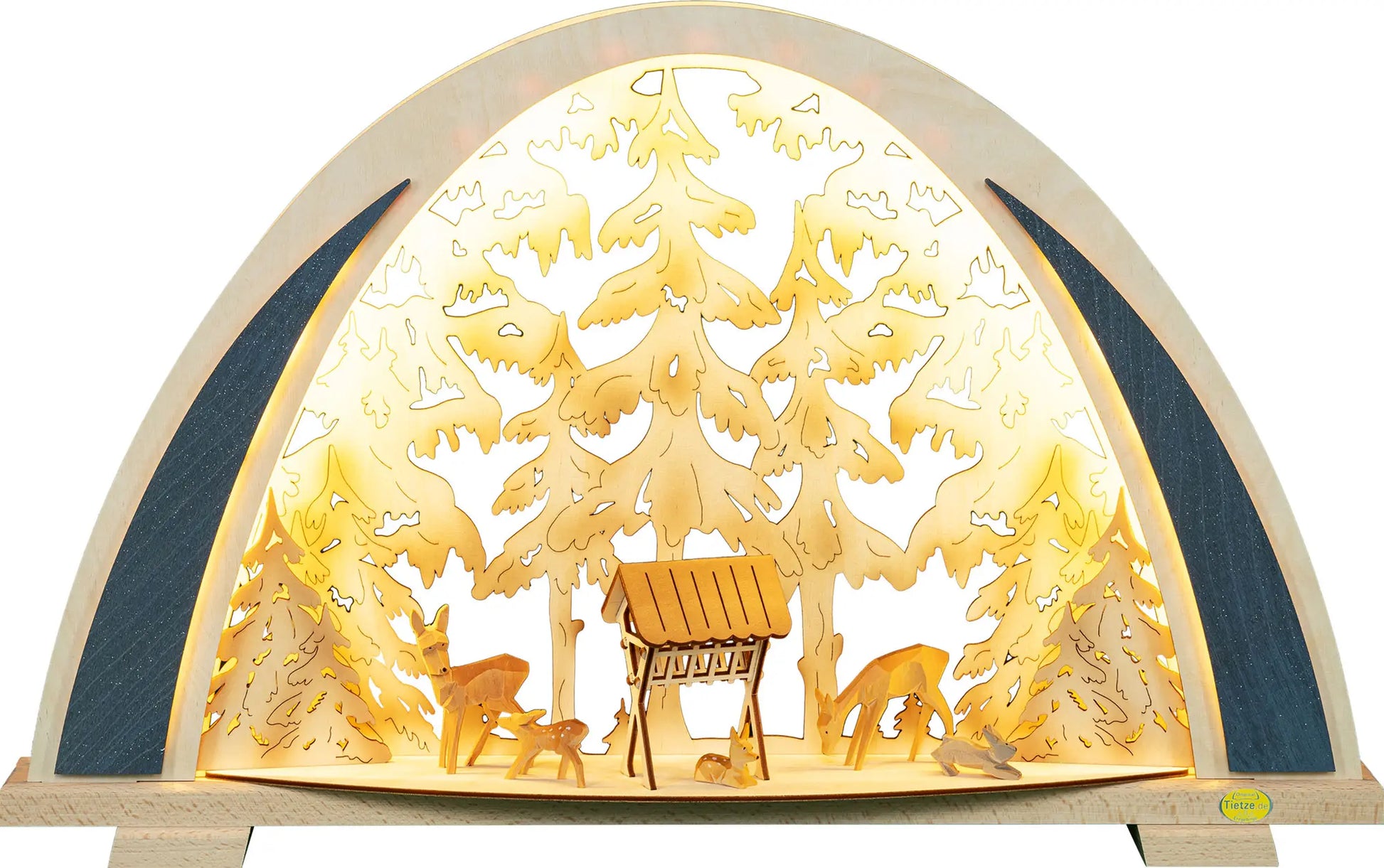 LED Schwibbogen NEW LINE "Rehe" – Frontal beleuchtet
