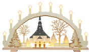 LED Schwibbogen "Seiffener Kirche" – Frontal beleuchtet