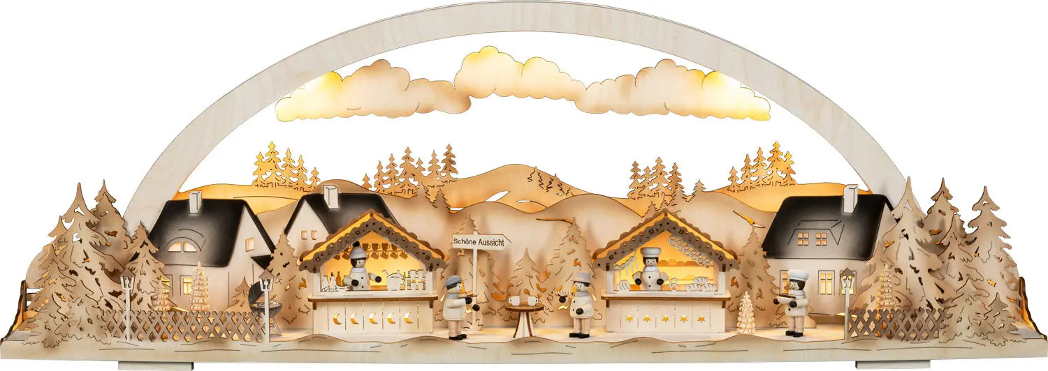 LED Diorama-Leuchte "Rastplatz Schöne Aussicht" beleuchtet