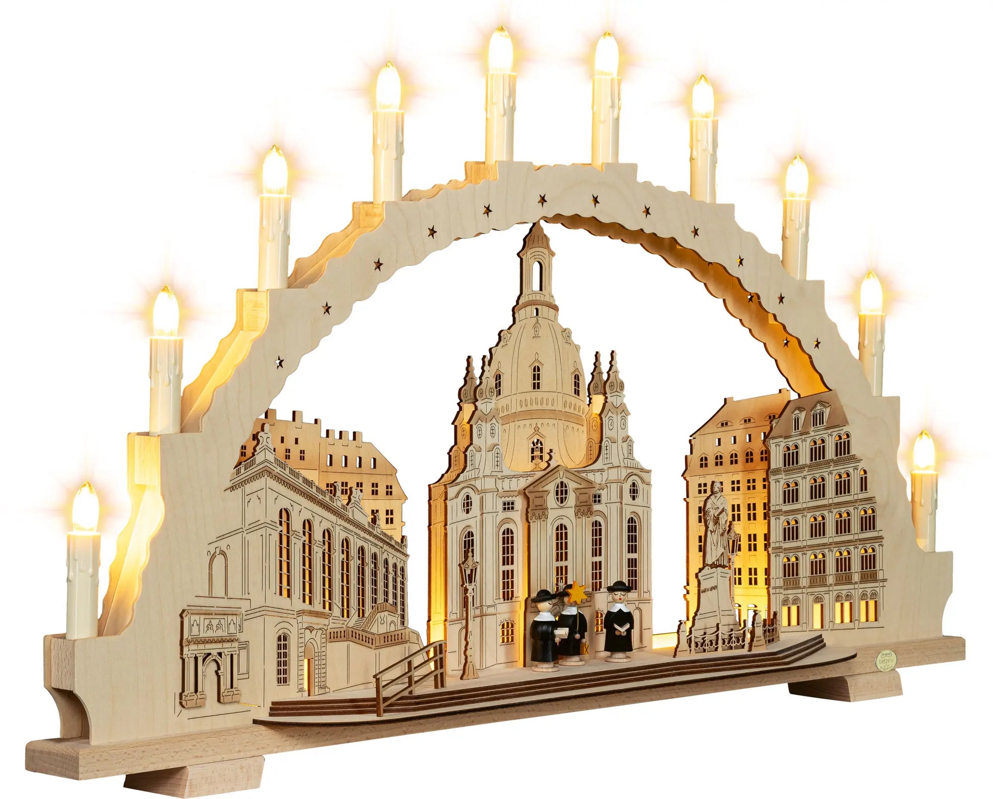 LED Schwibbogen "Frauenkirche" – 45° Ansicht von rechts
