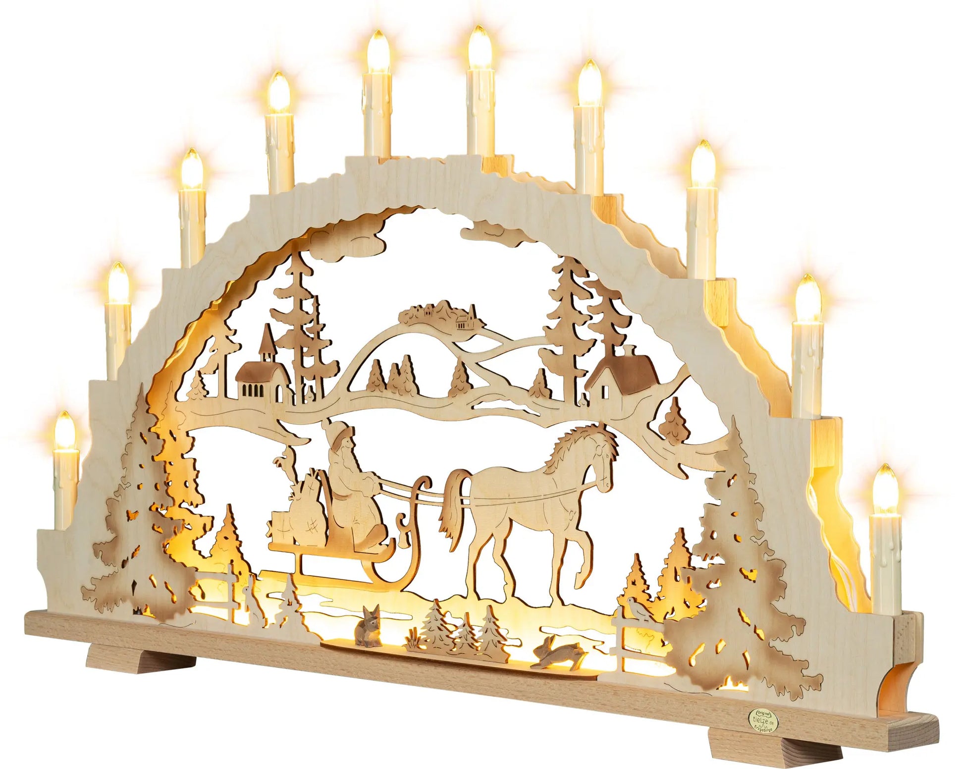 LED Schwibbogen "Knecht Ruprecht" – 45° Ansicht von links