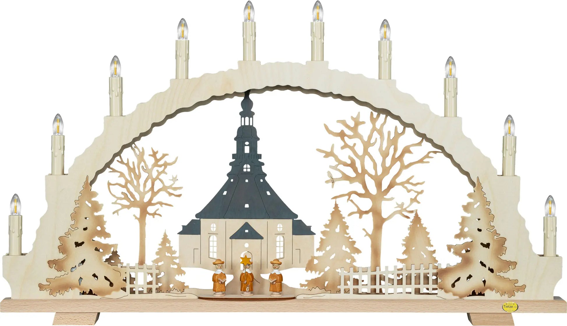 LED Schwibbogen "Seiffener Kirche" – Frontal unbeleuchtet