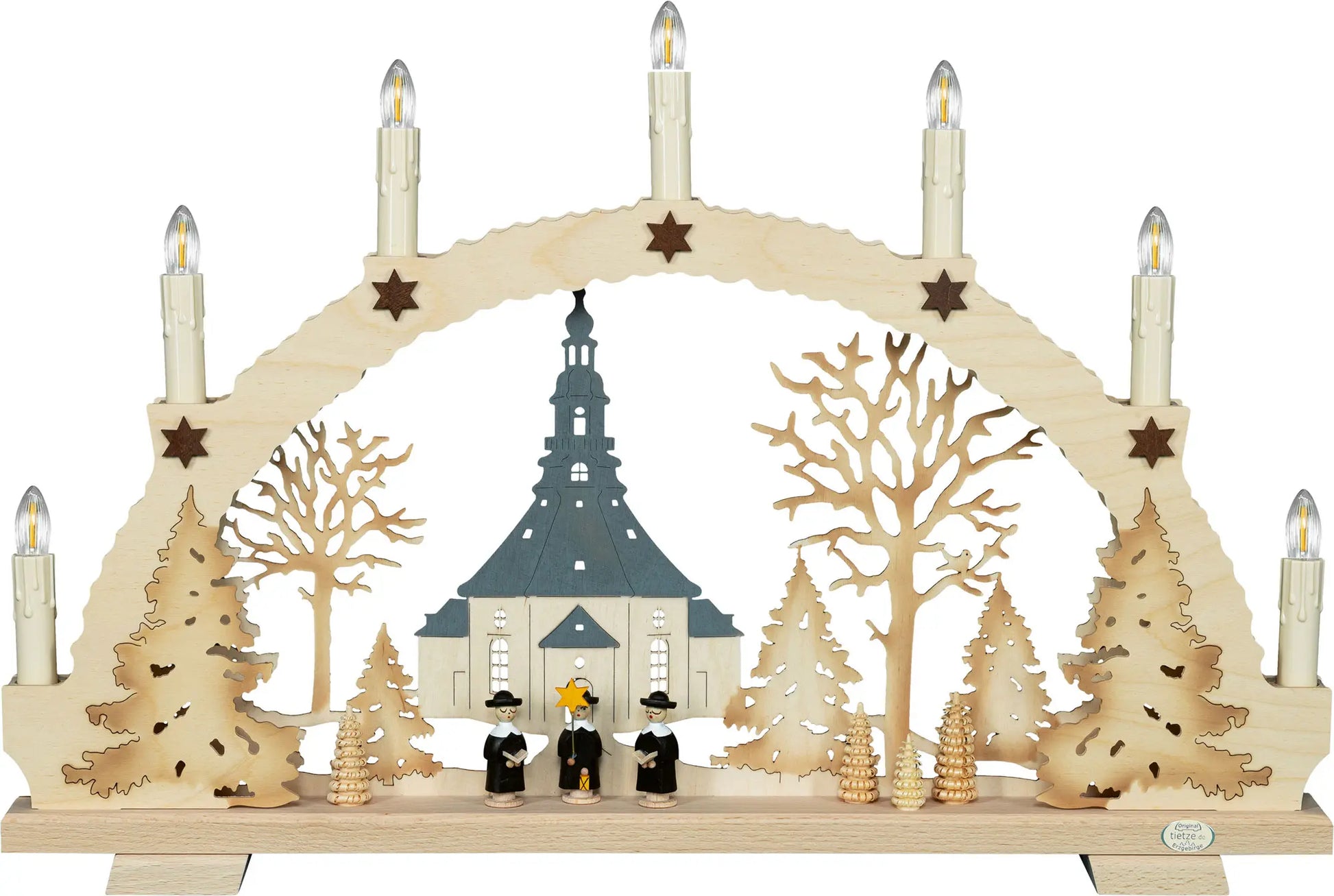 LED Schwibbogen "Seiffener Kirche" – Frontal unbeleuchtet