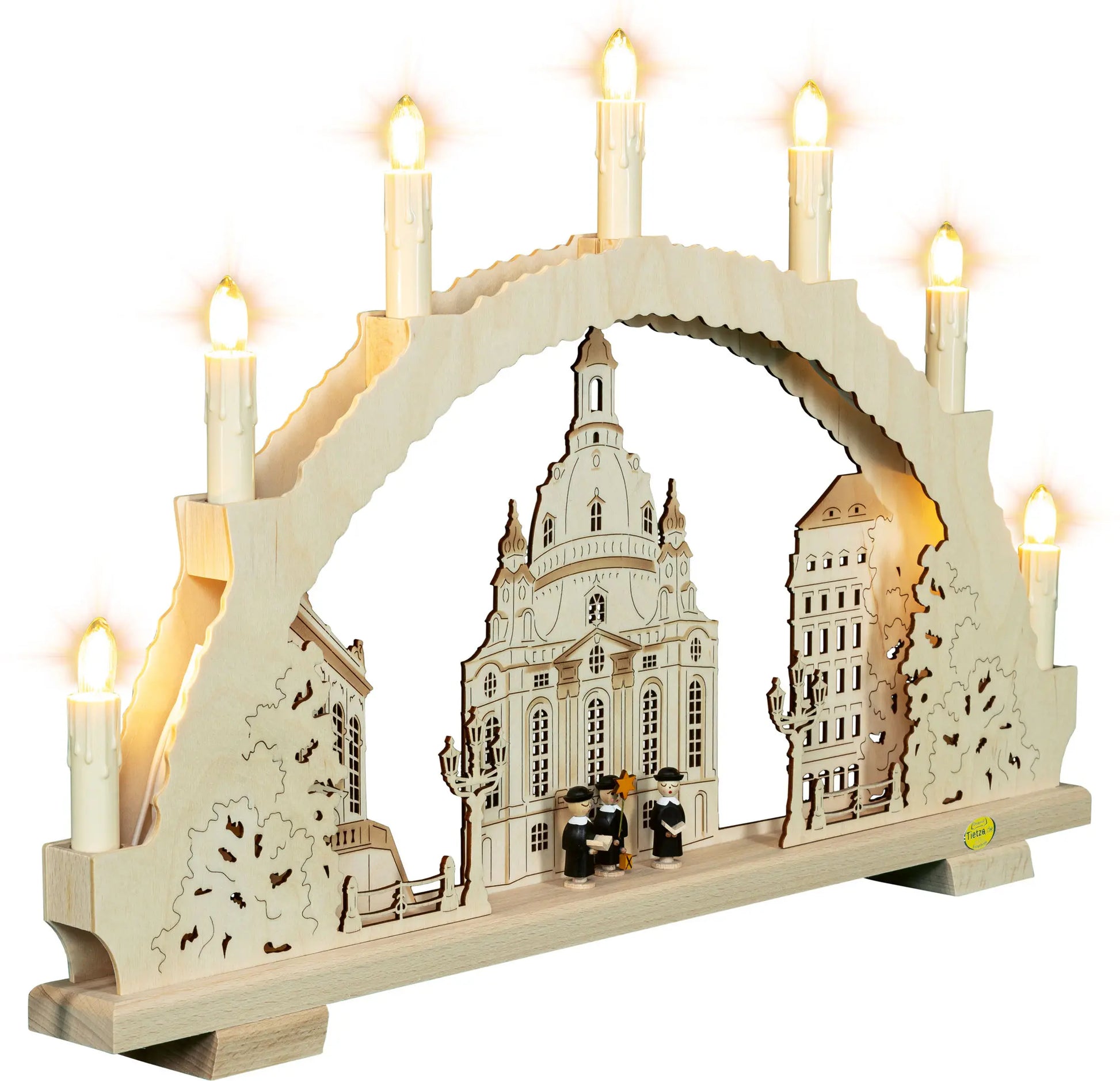 LED Schwibbogen "Frauenkirche" – 45° Ansicht von rechts
