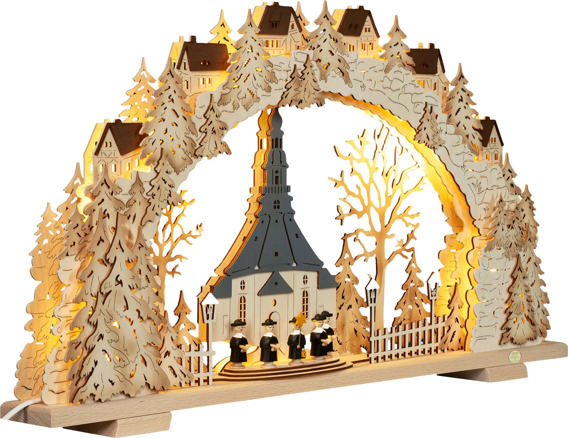 LED Schwibbogen "Seiffner Kirche" rechts 45°