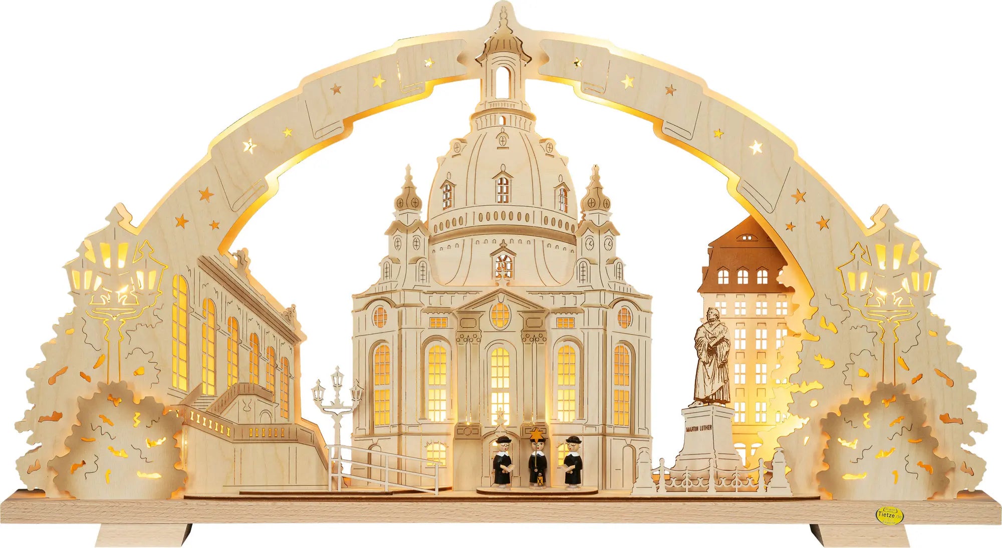 LED Schwibbogen "Dresdener Frauenkirche" – Frontal beleuchtet