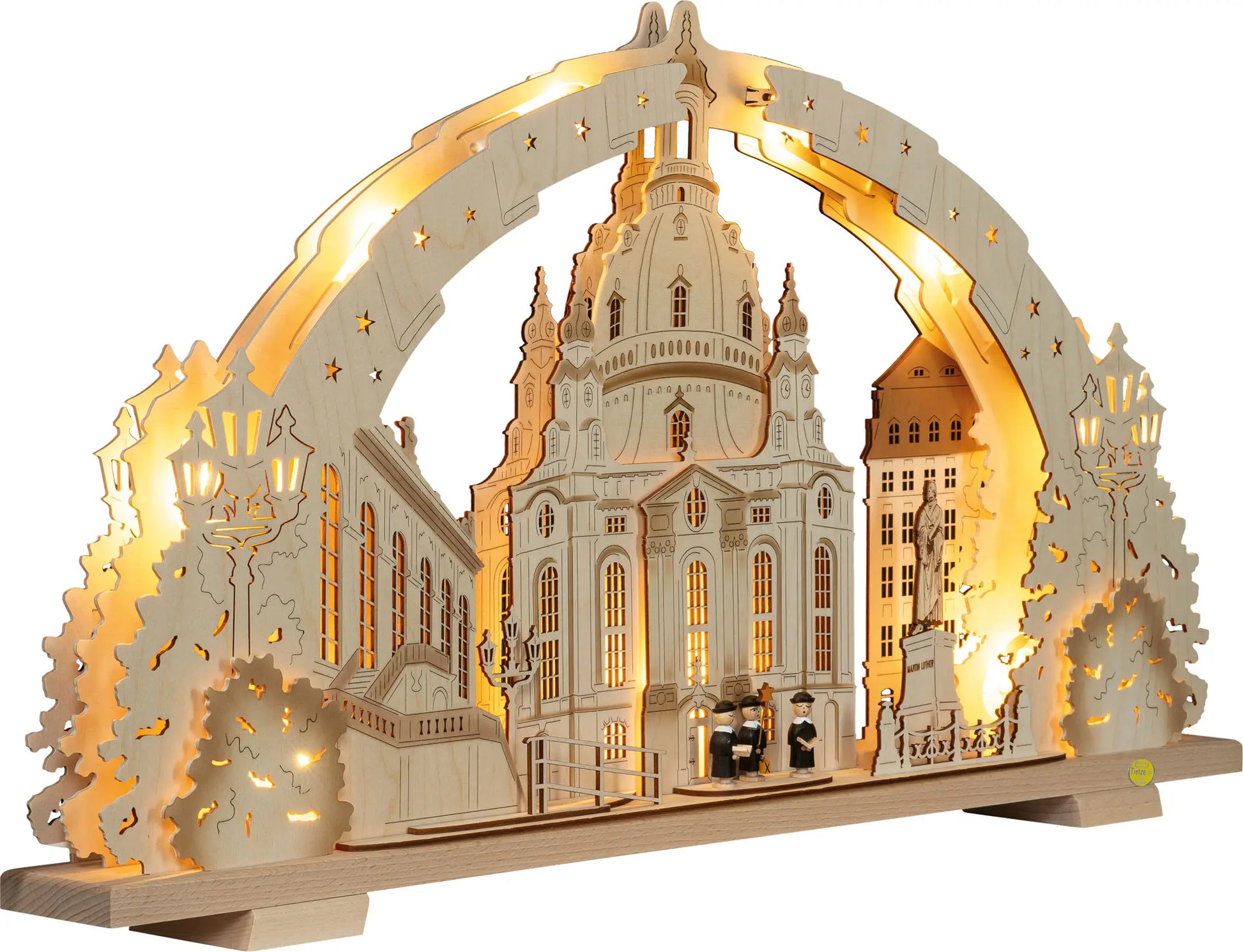 LED Schwibbogen "Dresdener Frauenkirche" – 45° Ansicht von rechts