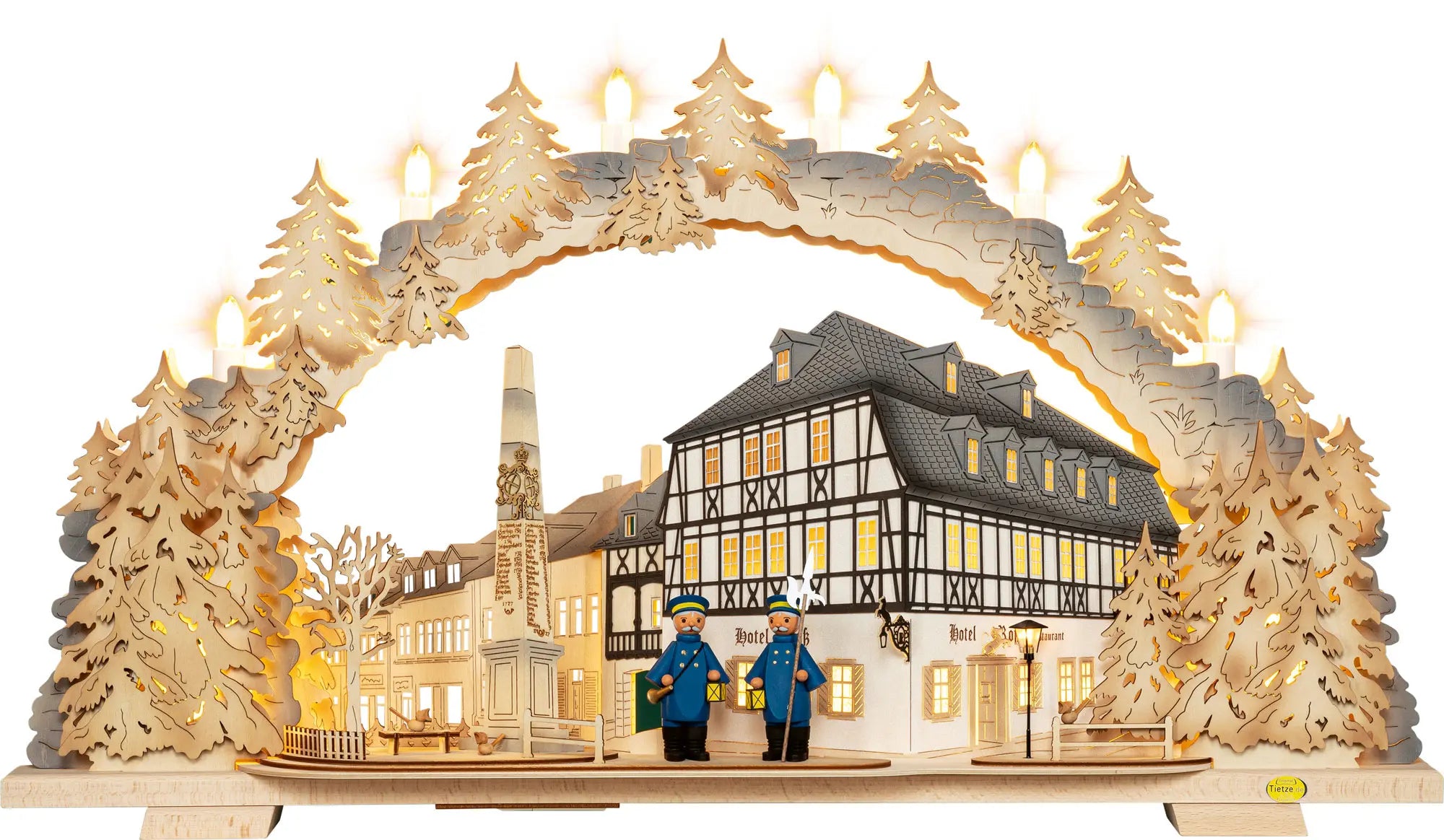 Schwibbogen "Hotel zum Ross" beleuchtet