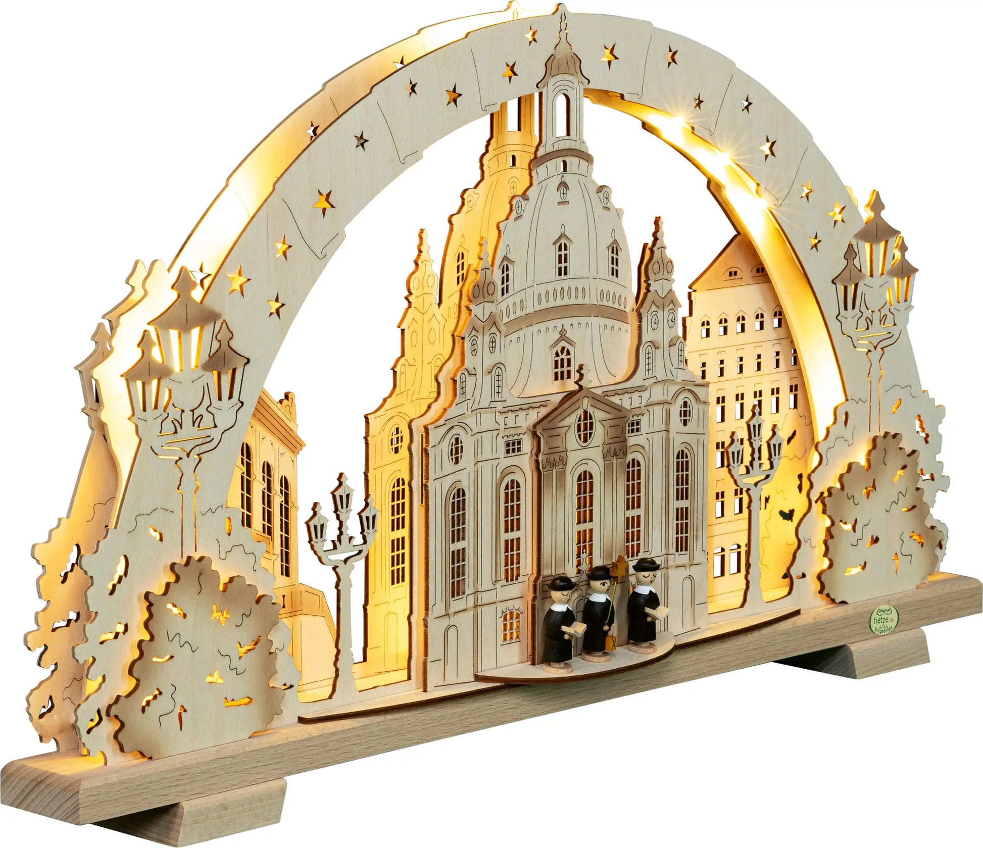 LED Midi Schwibbogen "Dresdener Frauenkirche" – 45° Ansicht von rechts