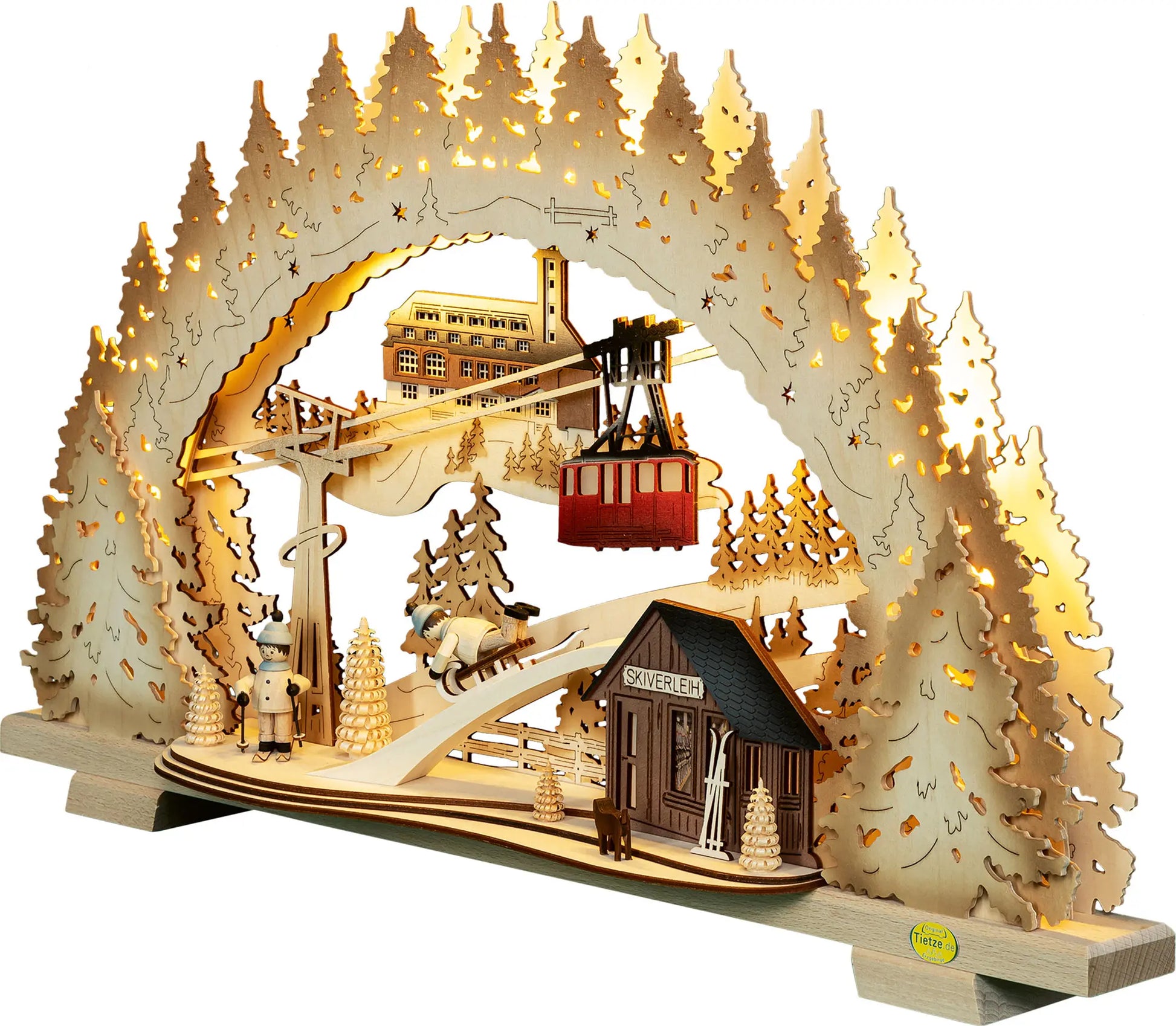 LED Schwibbogen "Fichtelberg" – 45° Ansicht von links