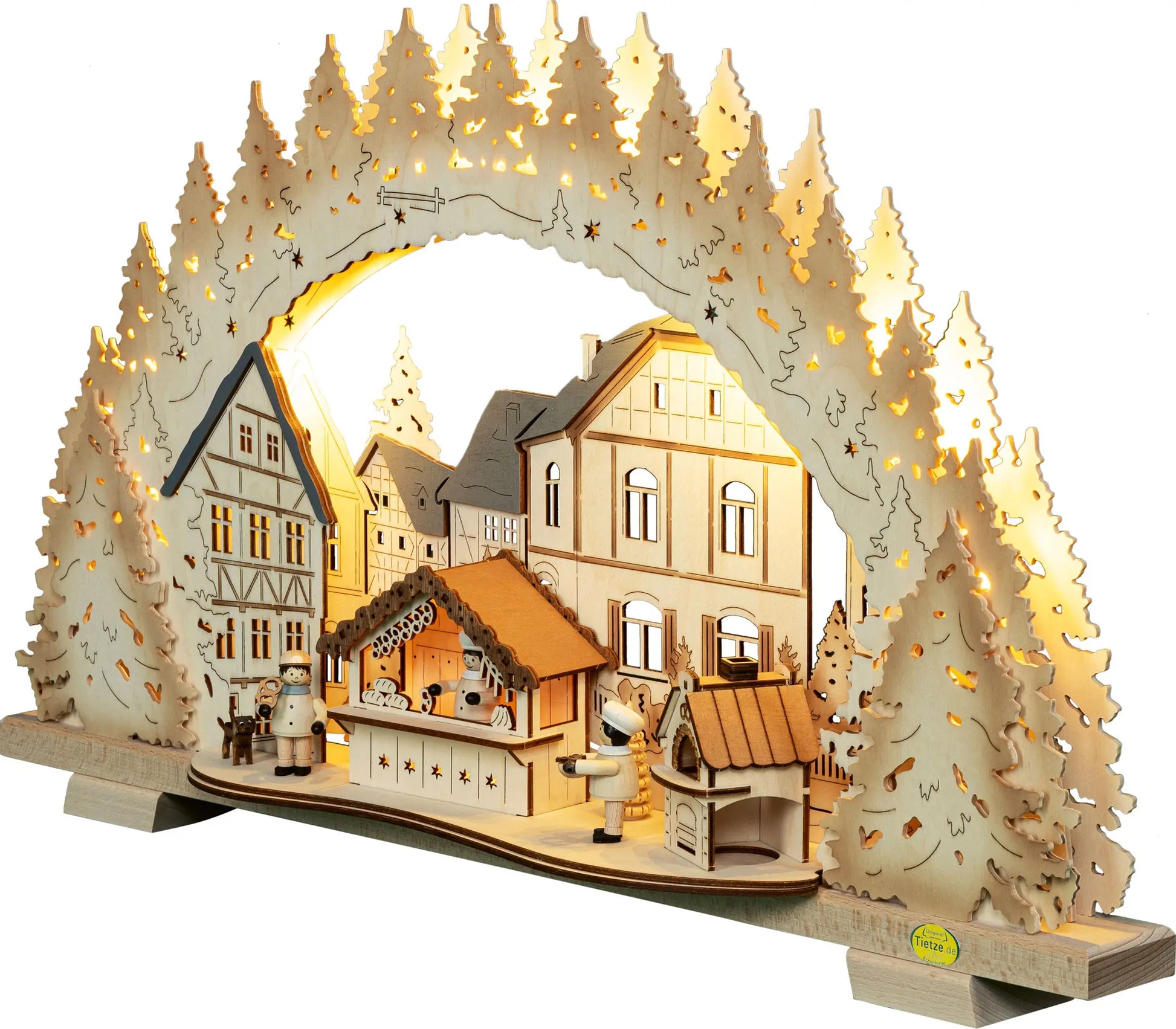 LED Schwibbogen "Weihnachtsbäckerei" – 45° Ansicht von links