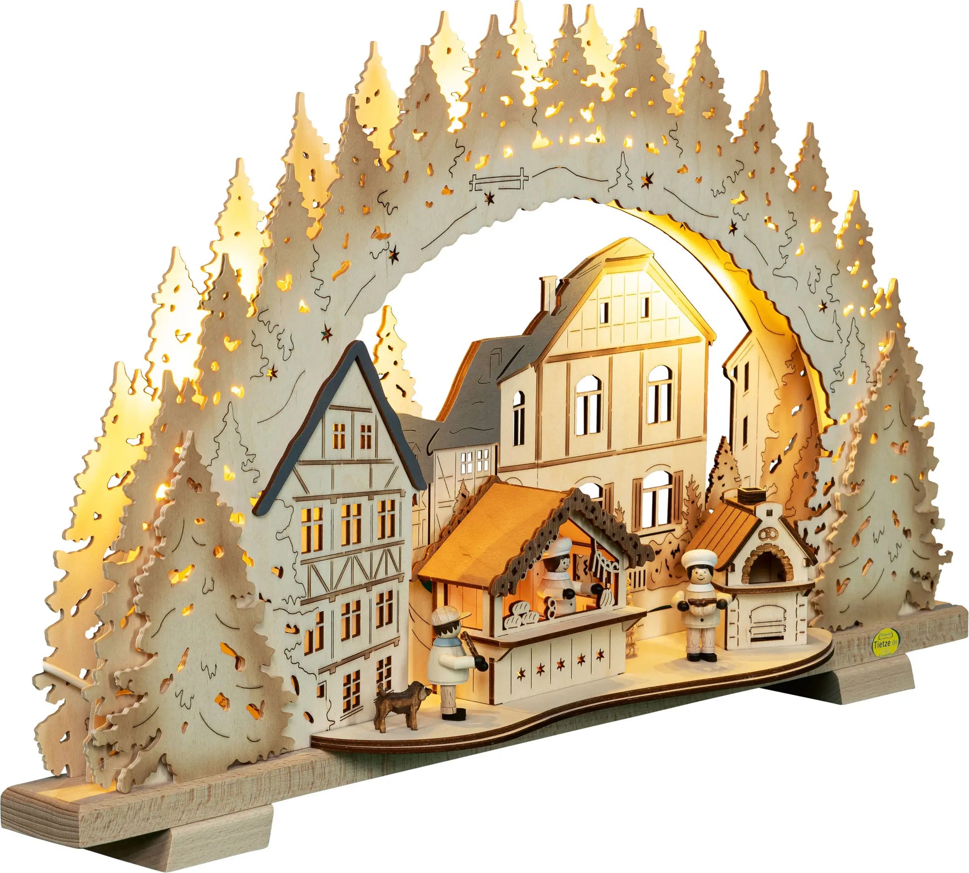 LED Schwibbogen "Weihnachtsbäckerei" – 45° Ansicht von rechts