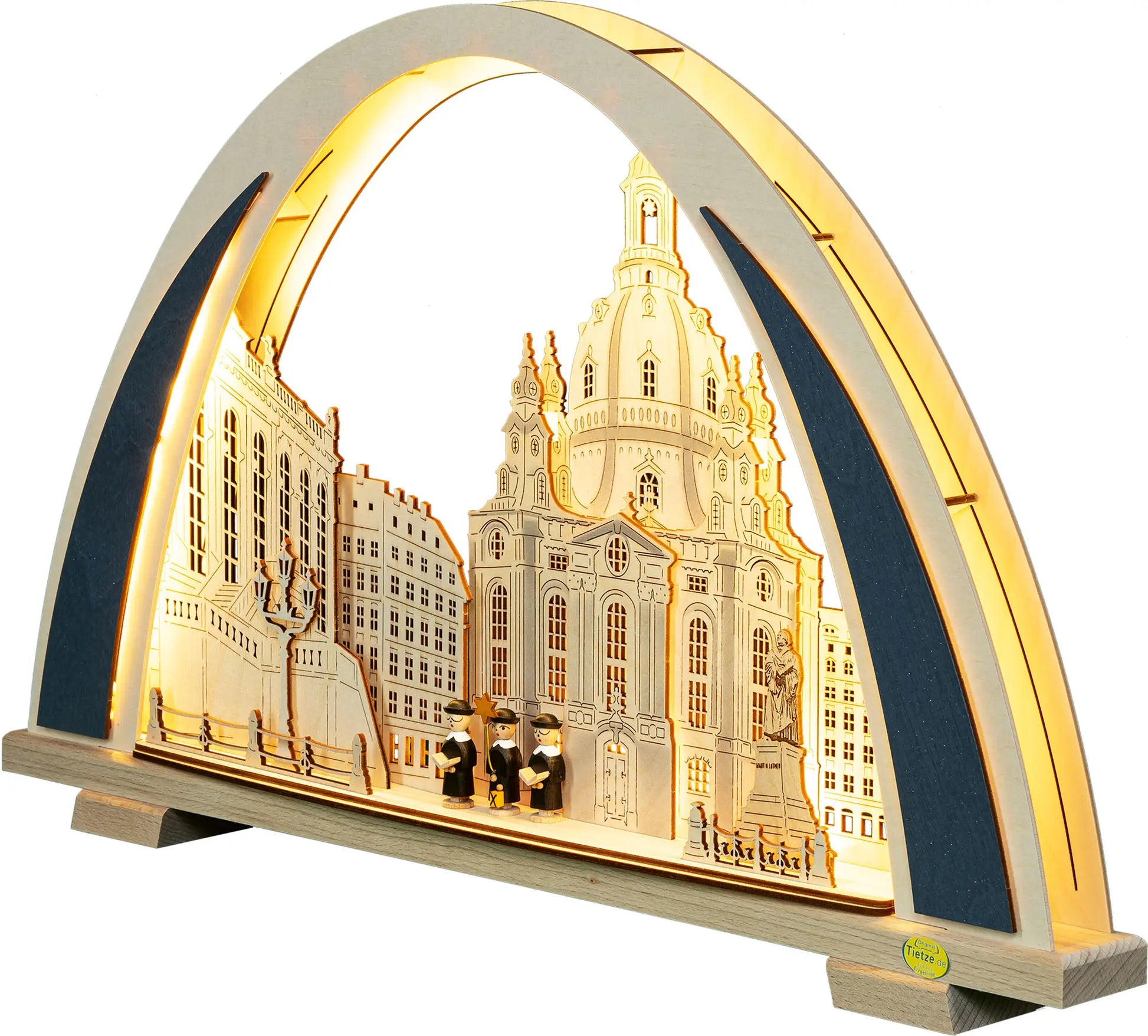 LED Schwibbogen NEW LINE "Dresdner Frauenkirche" – 45° Ansicht von links