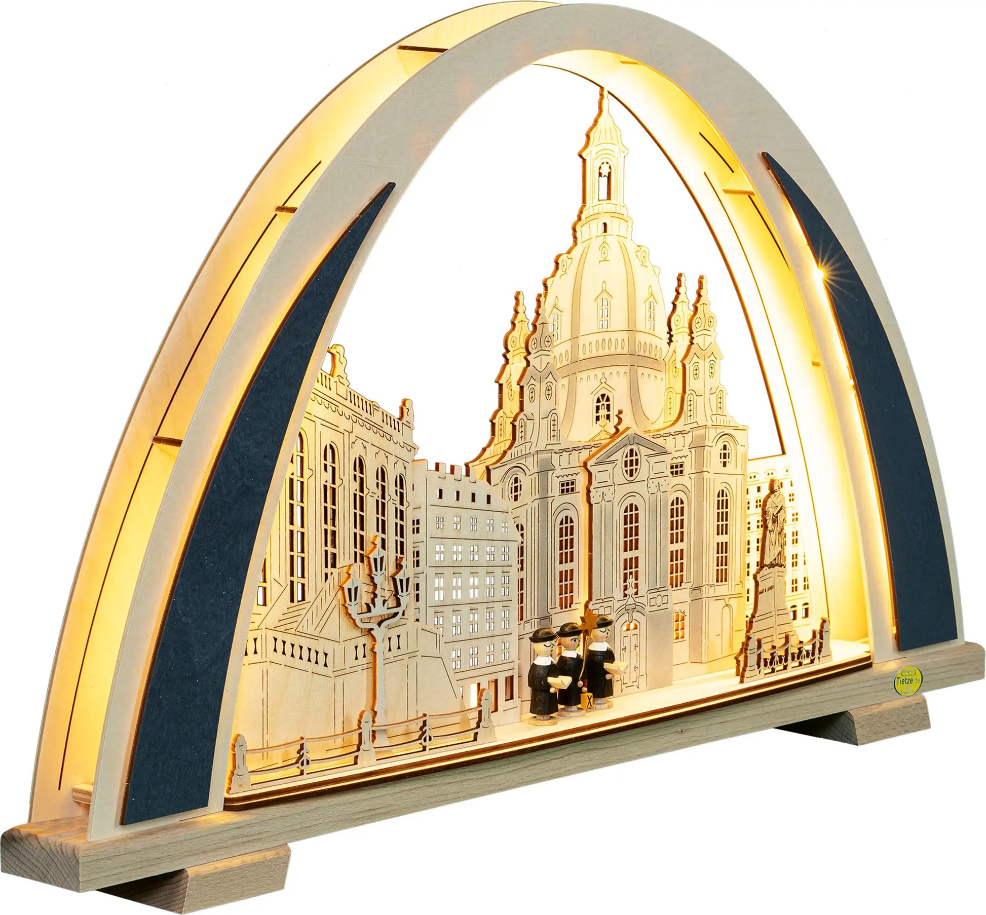 LED Schwibbogen NEW LINE "Dresdner Frauenkirche" – 45° Ansicht von rechts