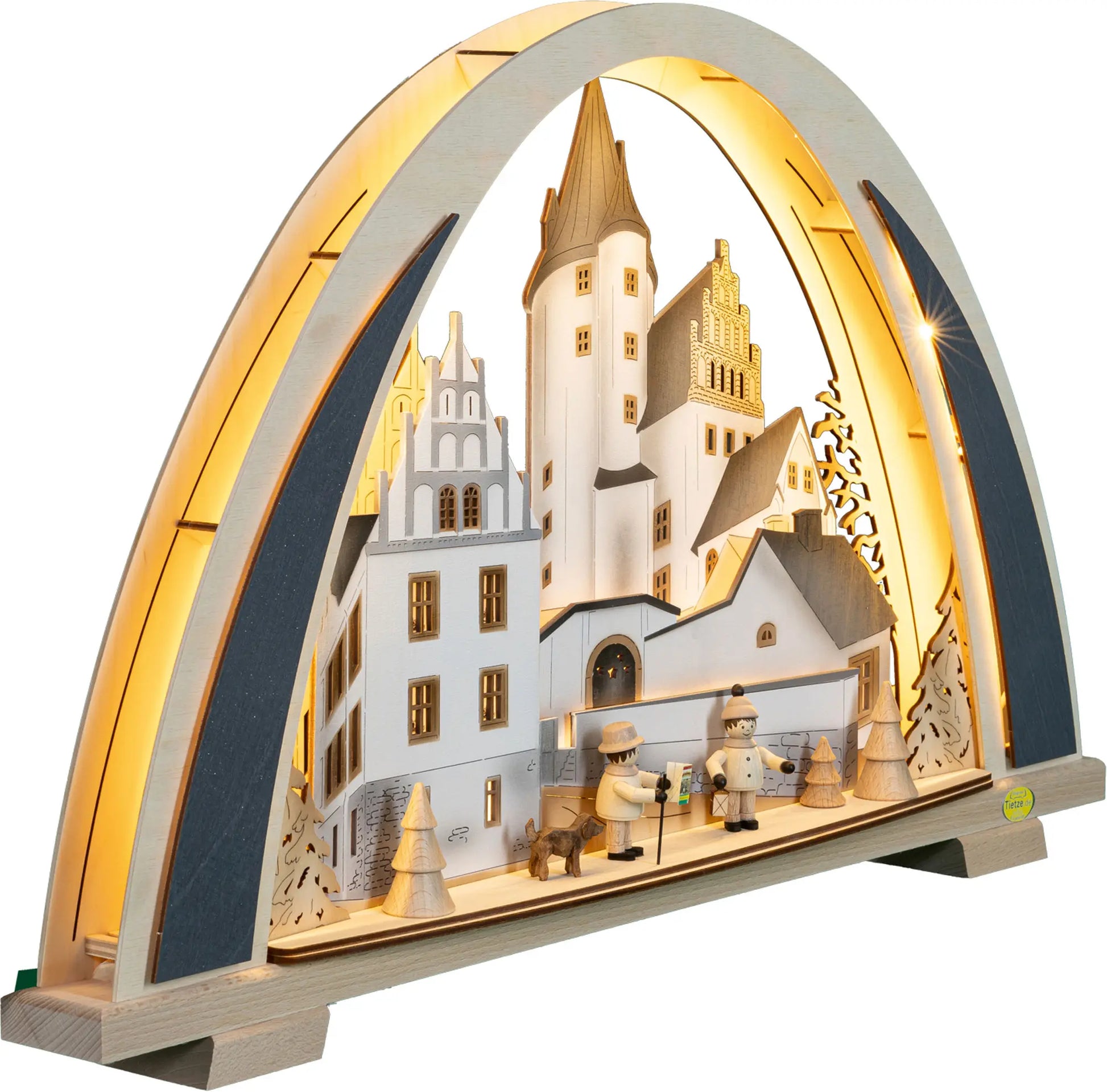 LED Schwibbogen NEW LINE "Schlossweihnacht" – 45° Ansicht von rechts