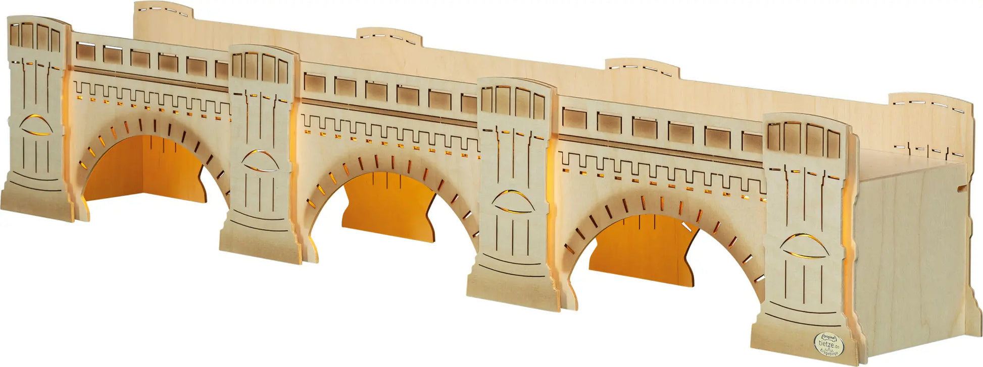 LED Panorama Schwibbogenerhöhung "Augustusbrücke" – 45° Ansicht von links