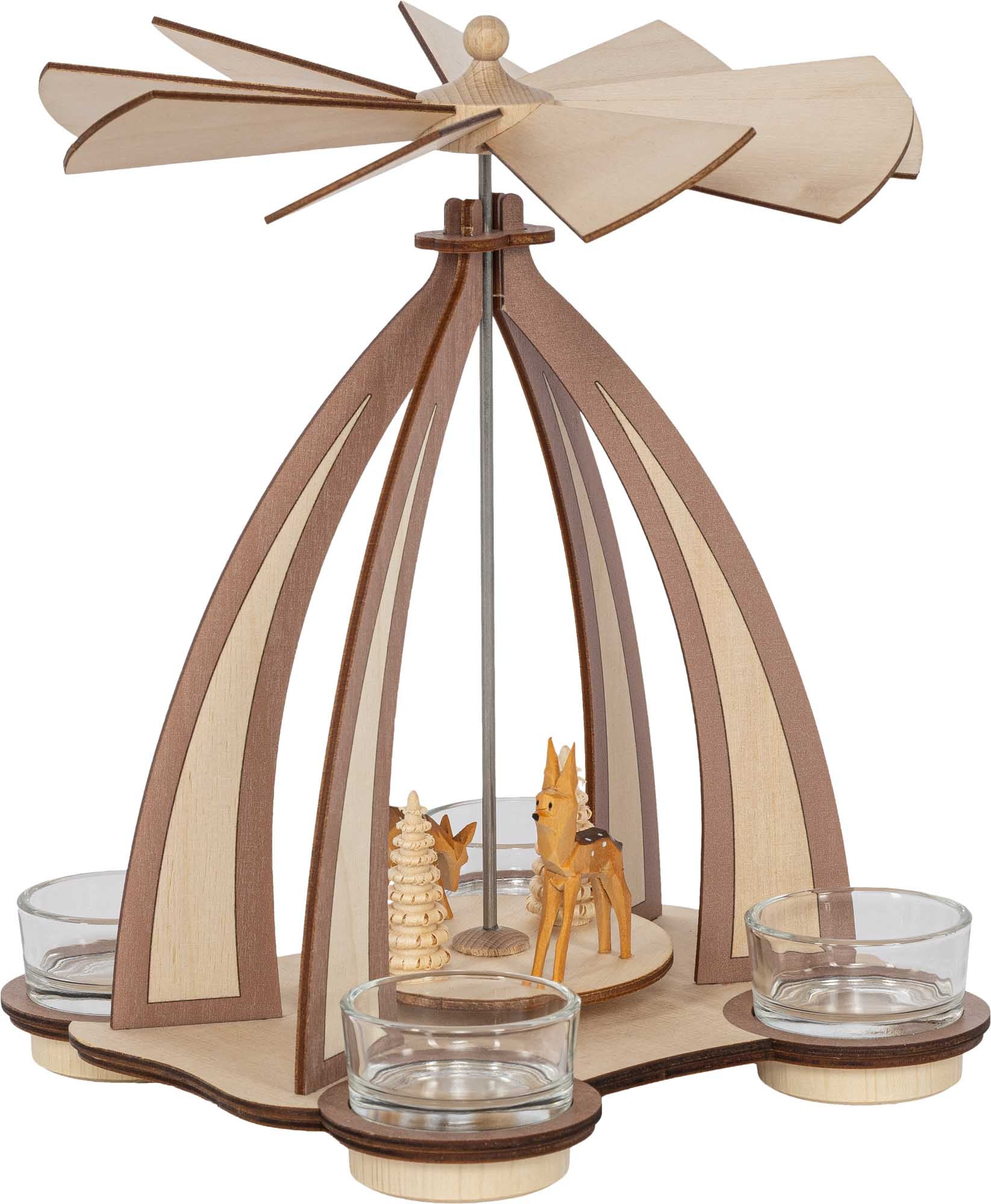 Pyramide "Rehe" Mocca/Natur